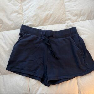 Women's Navy Blue Quince Cotton Shorts